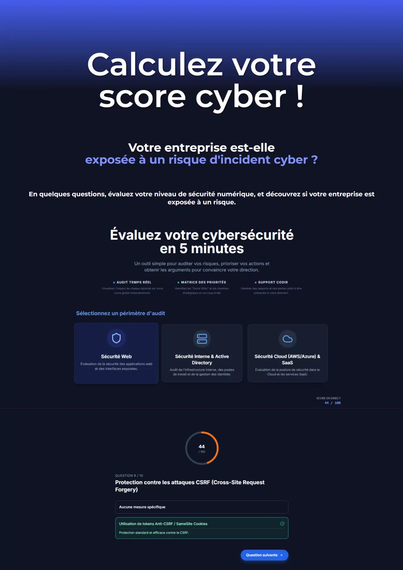 Calcul score cybersécurité - SkillX